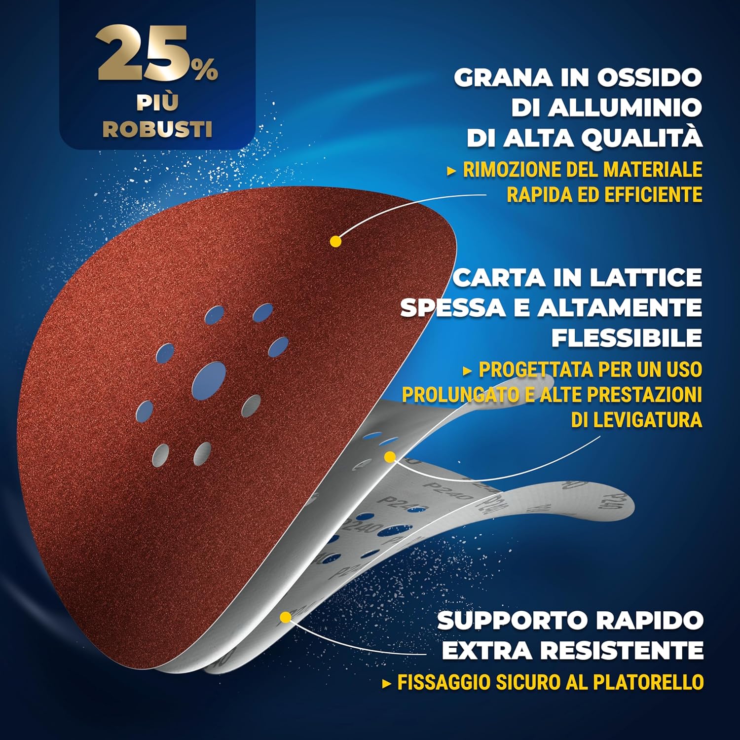 Thumbnail 2 de S&R Dischi Abrasivi 225 mm, Grana 240-10 Pezzi: finitura liscia per cartongesso e muratura