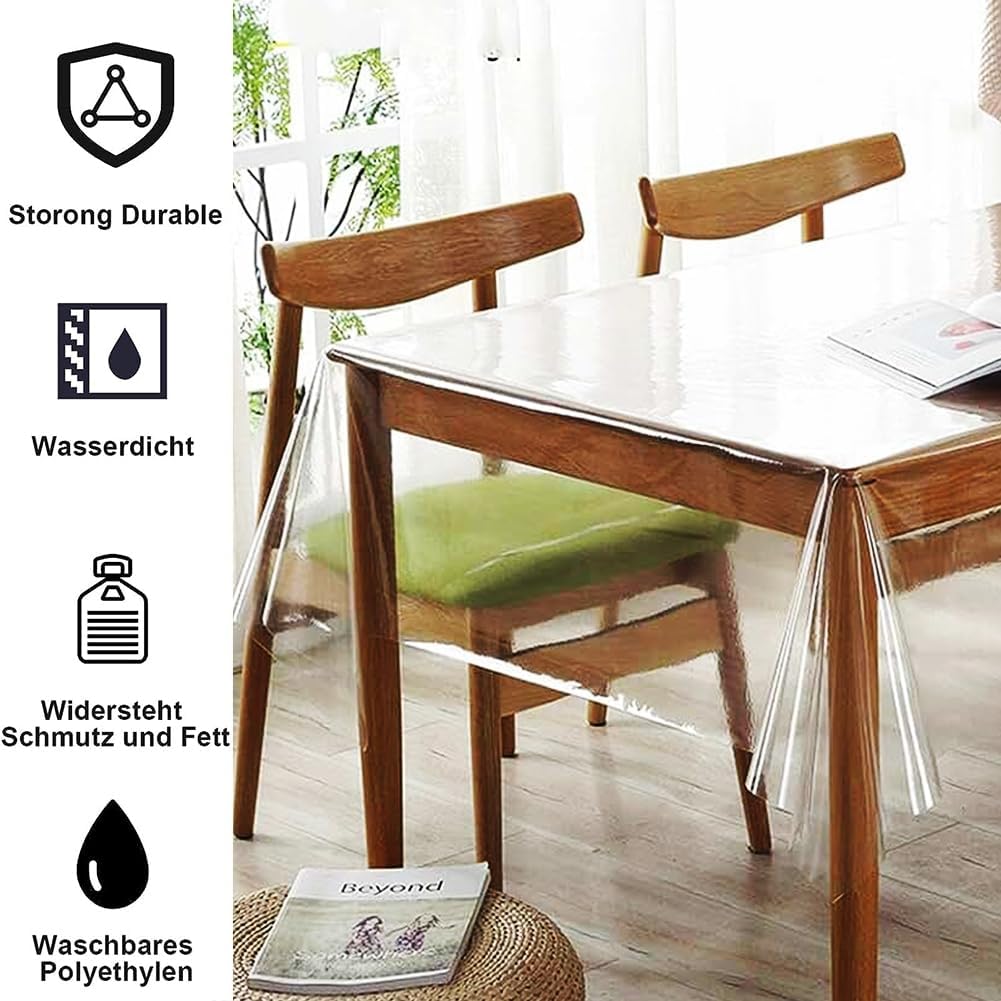 Thumbnail 1 de Yuragim Tischfolie transparent 140 x 180 cm – durchsichtiges PVC als Tischschutz für Indoor & Outdoor