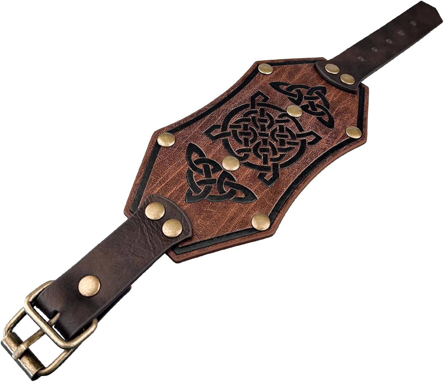 Detalle de HiiFeuer Viking Runed Faux Leather Cuff Bracelet