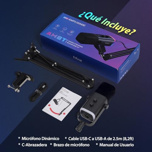 Thumbnail 8 de FIFINE XLR Streaming Micrófono dinámico de podcast: USB/XLR, RGB y brazo para PC, PS4/PS5