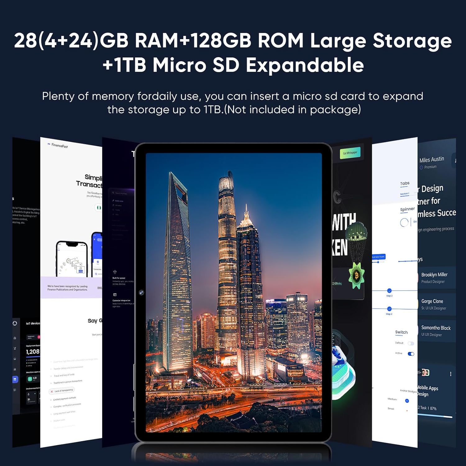 Thumbnail 3 de WXUNJA Android 15 Tablet 11-inch, 12GB RAM