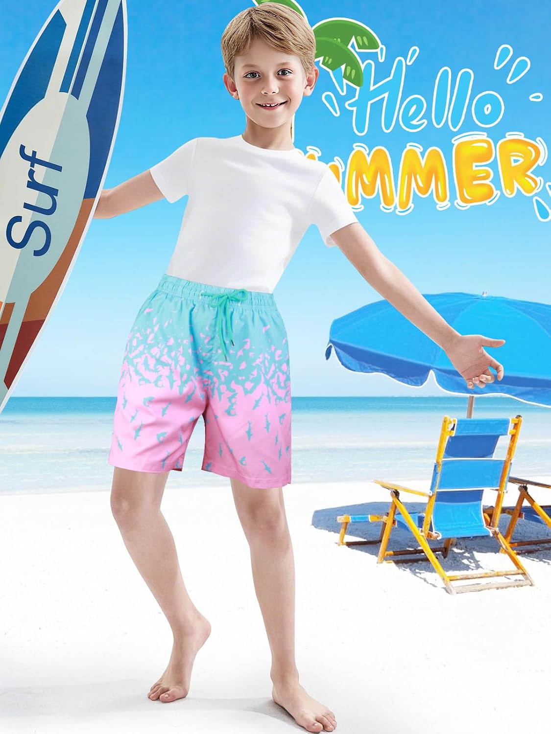 Detalle de Kefiyis Boys Swimming Shorts 2 in 1 Quick Dry with Liner and Pockets (6–14 years)
