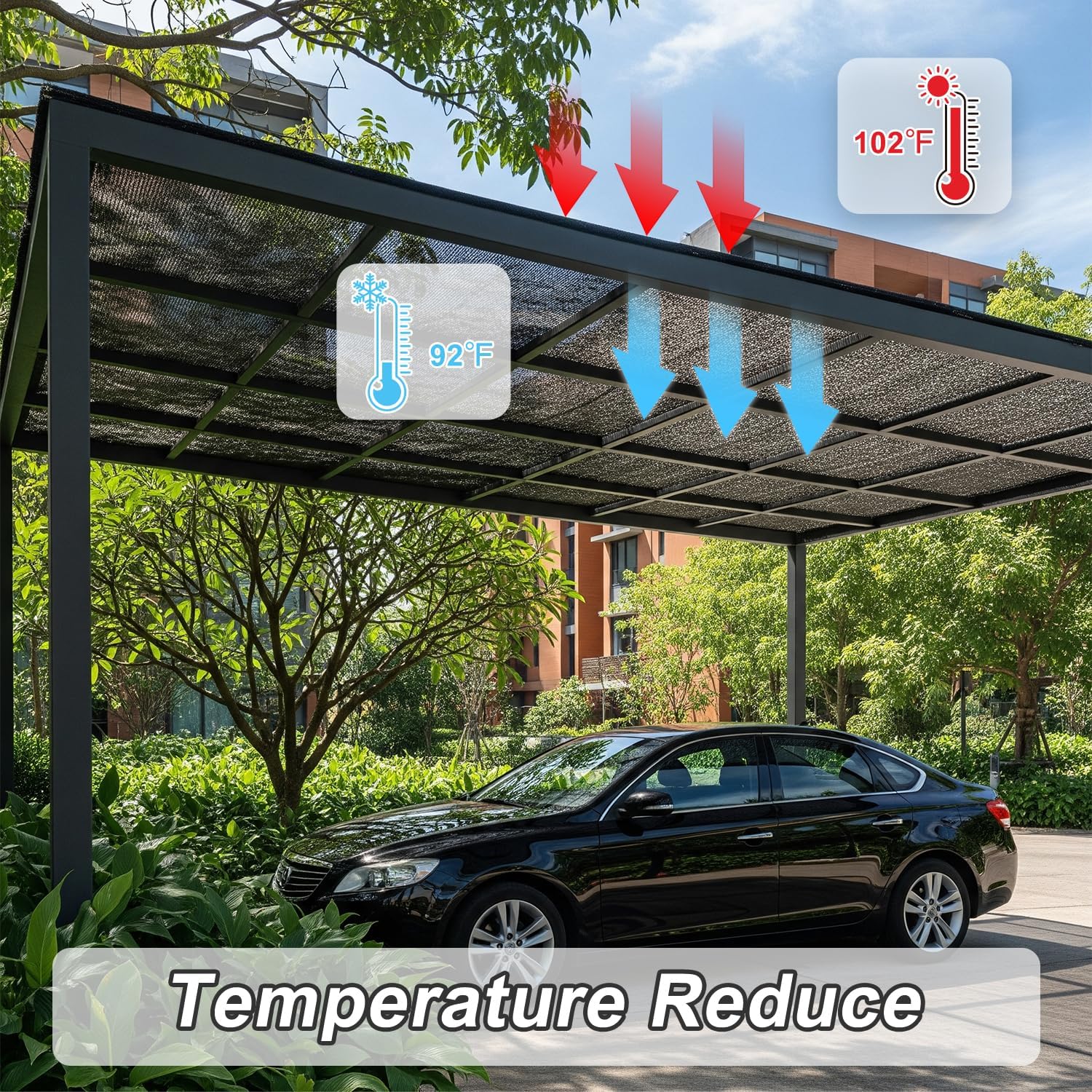 Thumbnail 6 de SUNNY GUARD SG-XBBSC Sun Shade Cloth, 10 x 12 FT Black HDPE Mesh