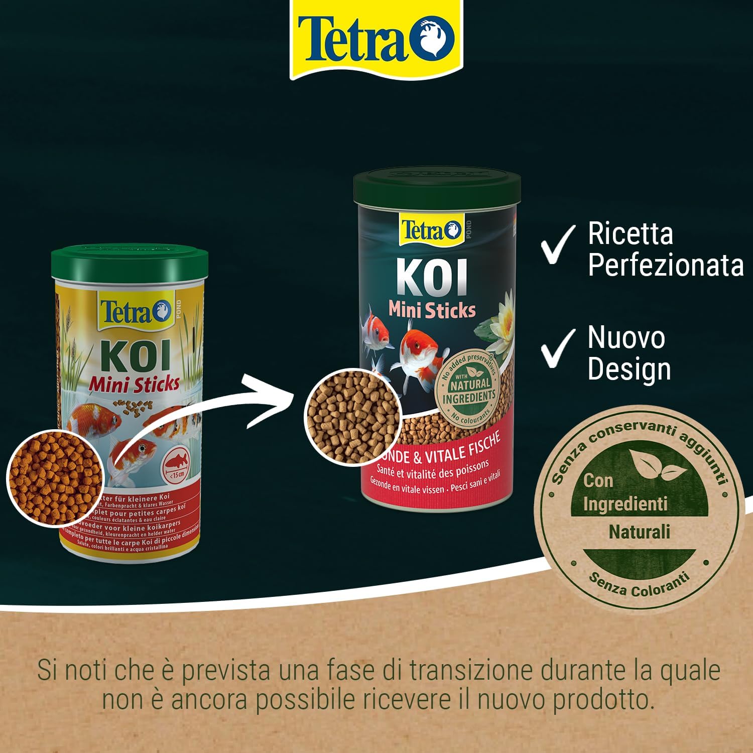 Detalle 2 de Tetra Tetrapond Koi Sticks Junior, 1000 ml: nutrimento completo per carpe koi