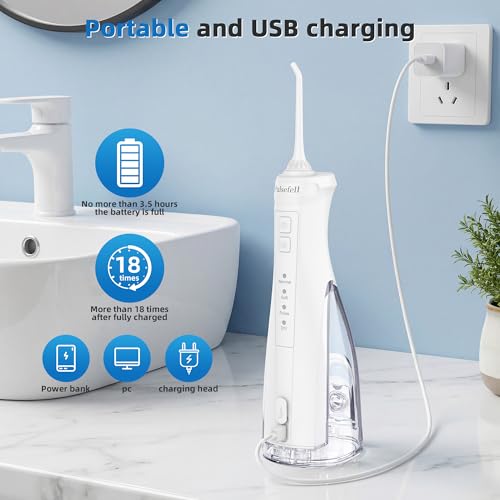 Detalle de Pulsefell Irrigador Dental Portátil 300 ml: limpieza profunda y movilidad para hogar y viajes
