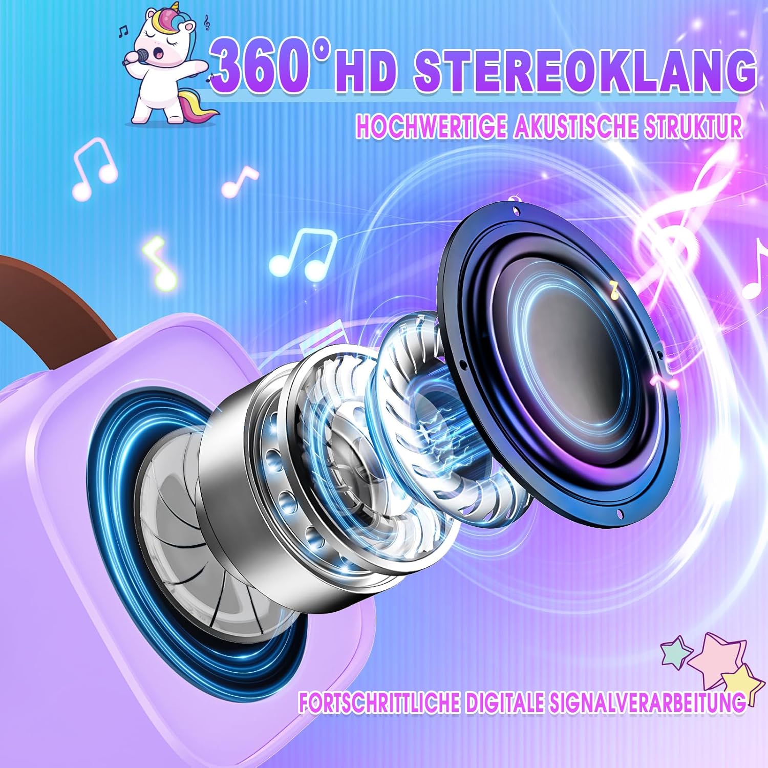 Detalle de Dislocati Karaoke Maschine mit 2 Mikrofonen 🎤