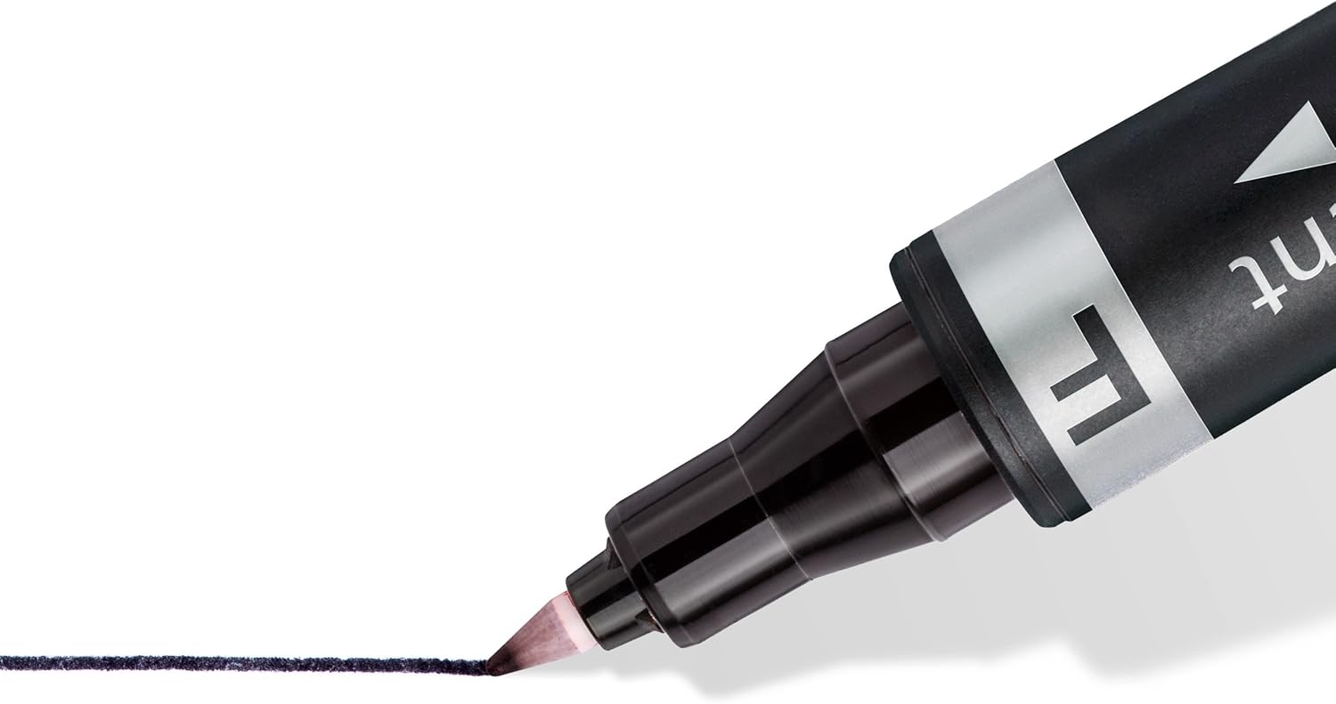 Detalle de Staedtler Lumocolor Permanentmarker Duo Schwarz – 10 Stück