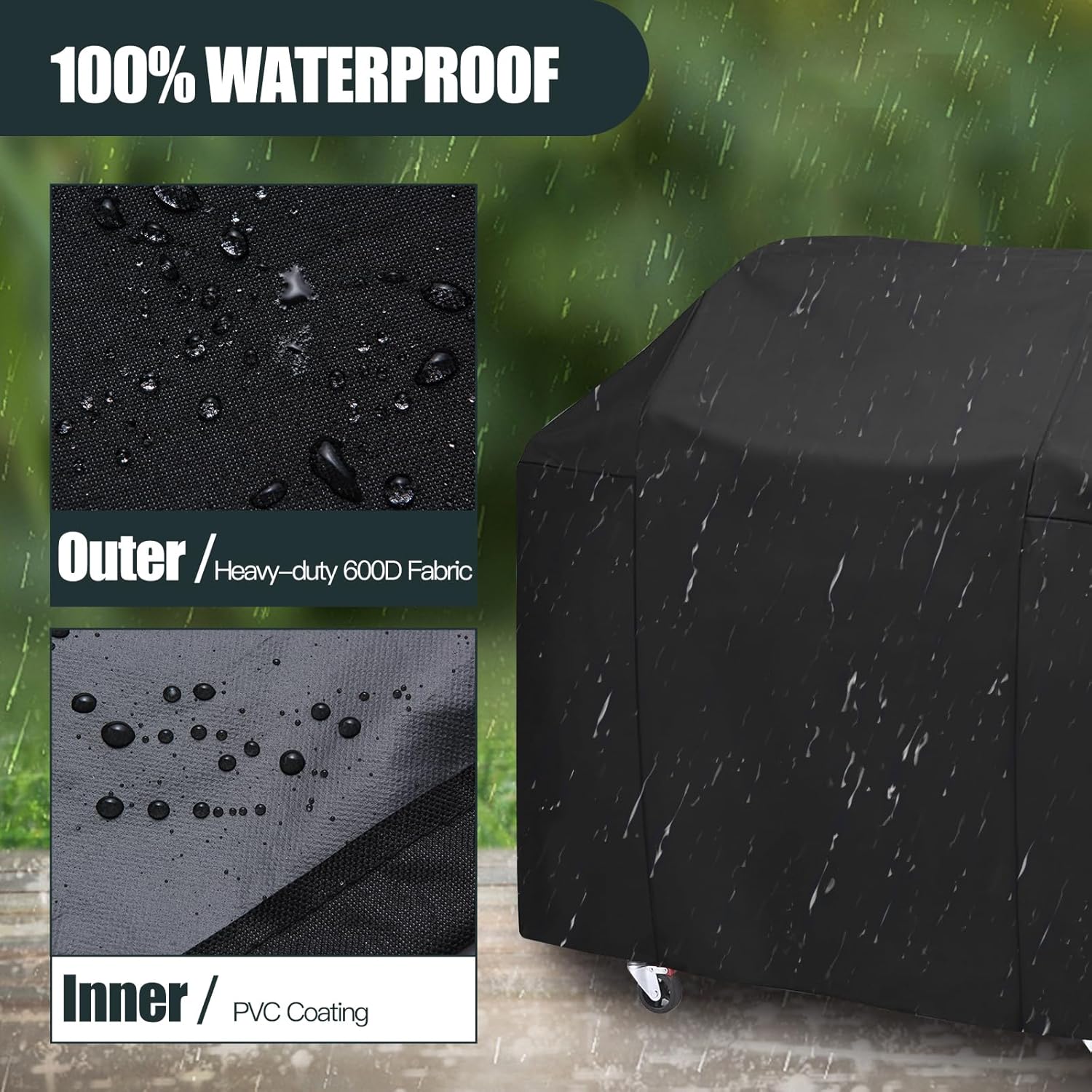 Detalle de 52 Inch Premium Outdoor Grill Cover for Weber Spirit 300/400 Series and More