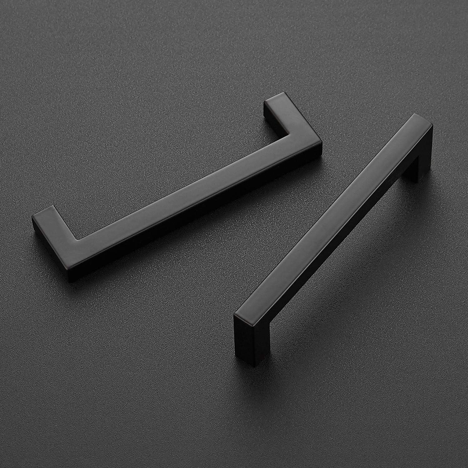 Detalle de Ravinte FX-5IN-HS-5 Square Cabinet Pulls, Matte Black Stainless Steel, 5-Pack