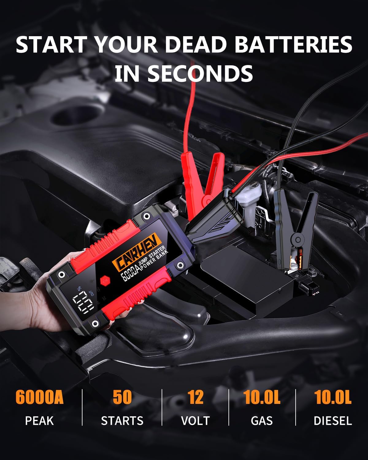 Detalle 2 de CARHEV 6000A jump starter 12V power pack