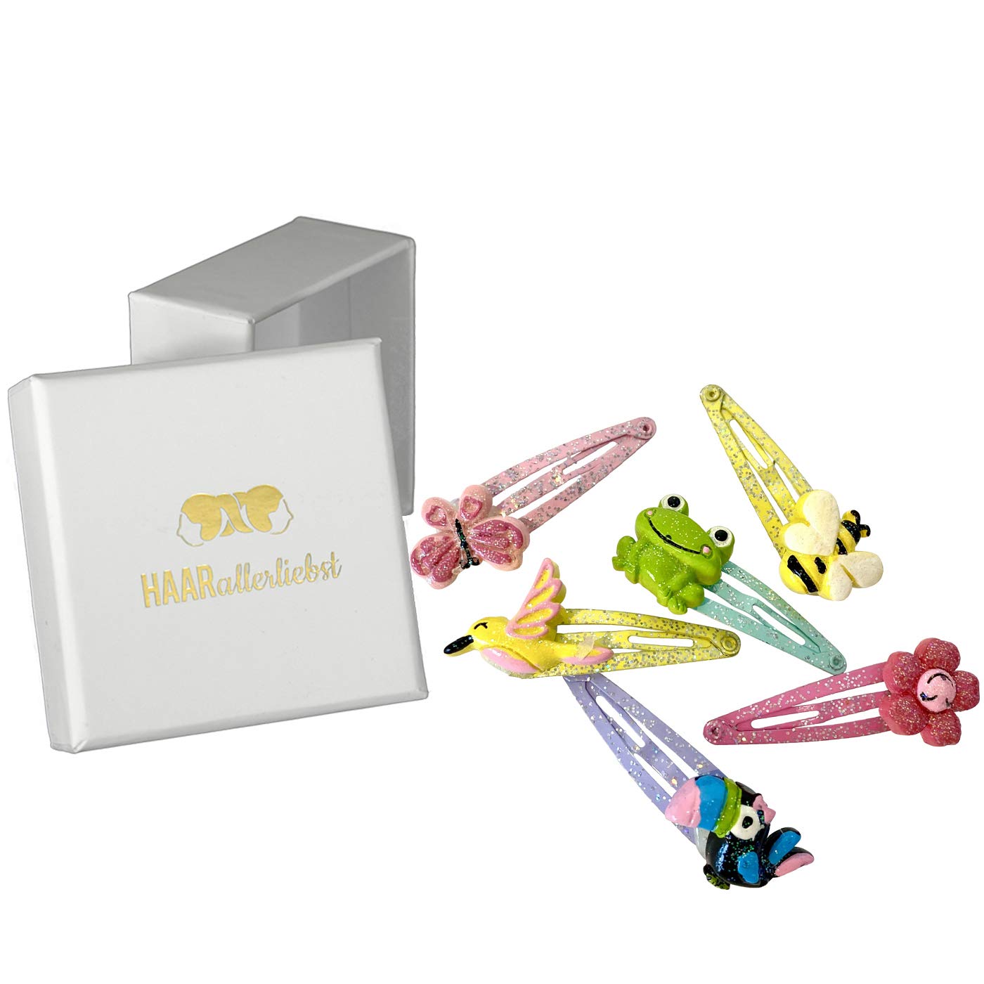 Thumbnail 6 de Haarallerliebst Haarspangen-Set für Kinder – 4 Stück Ballerina mit Glitzer, inkl. Aufbewahrungsboxweiß