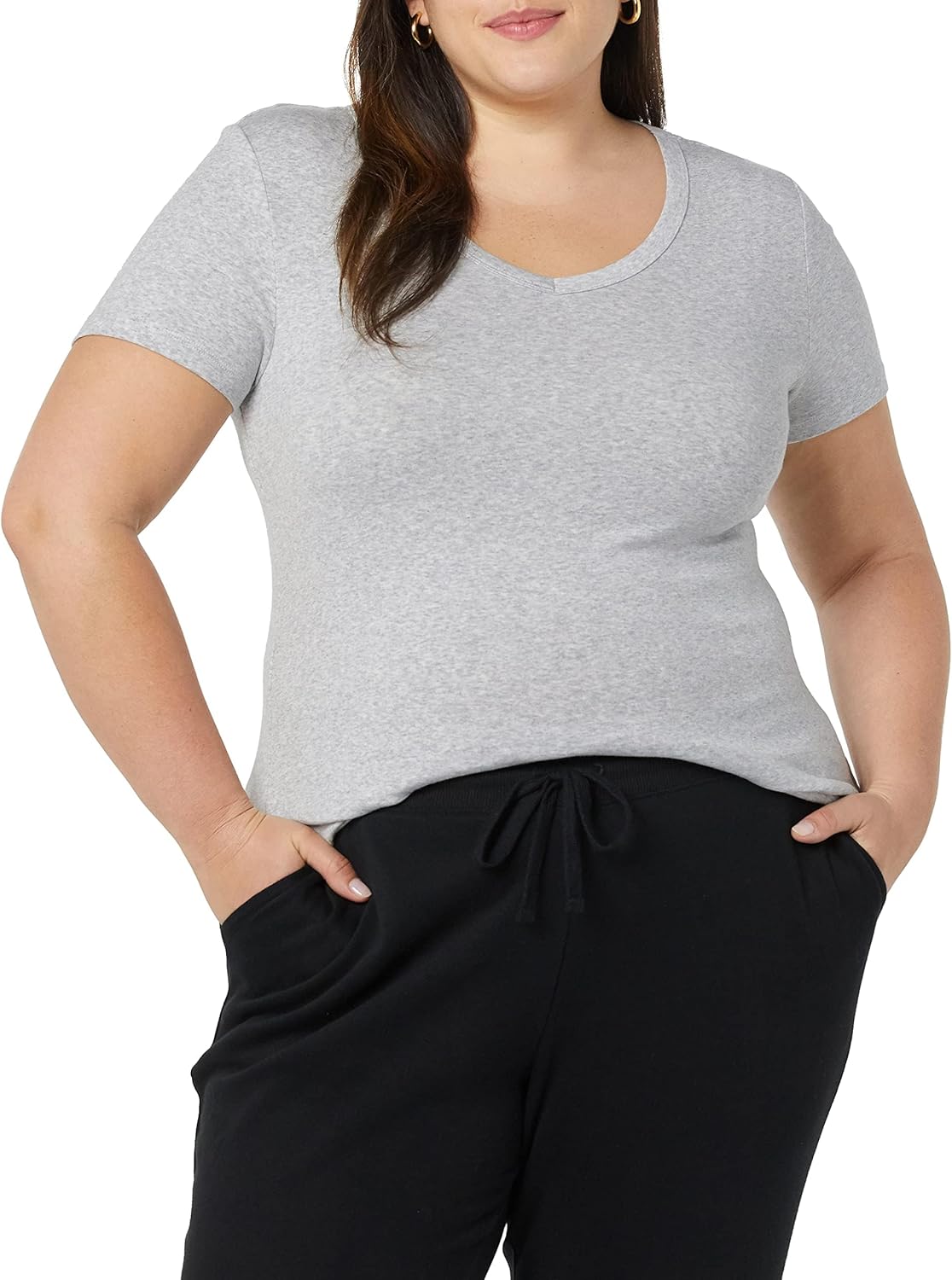 Thumbnail 4 de Amazon Essentials Damen Basic V-Ausschnitt T-Shirt mit Kurzen Ärmeln – Slim Fit