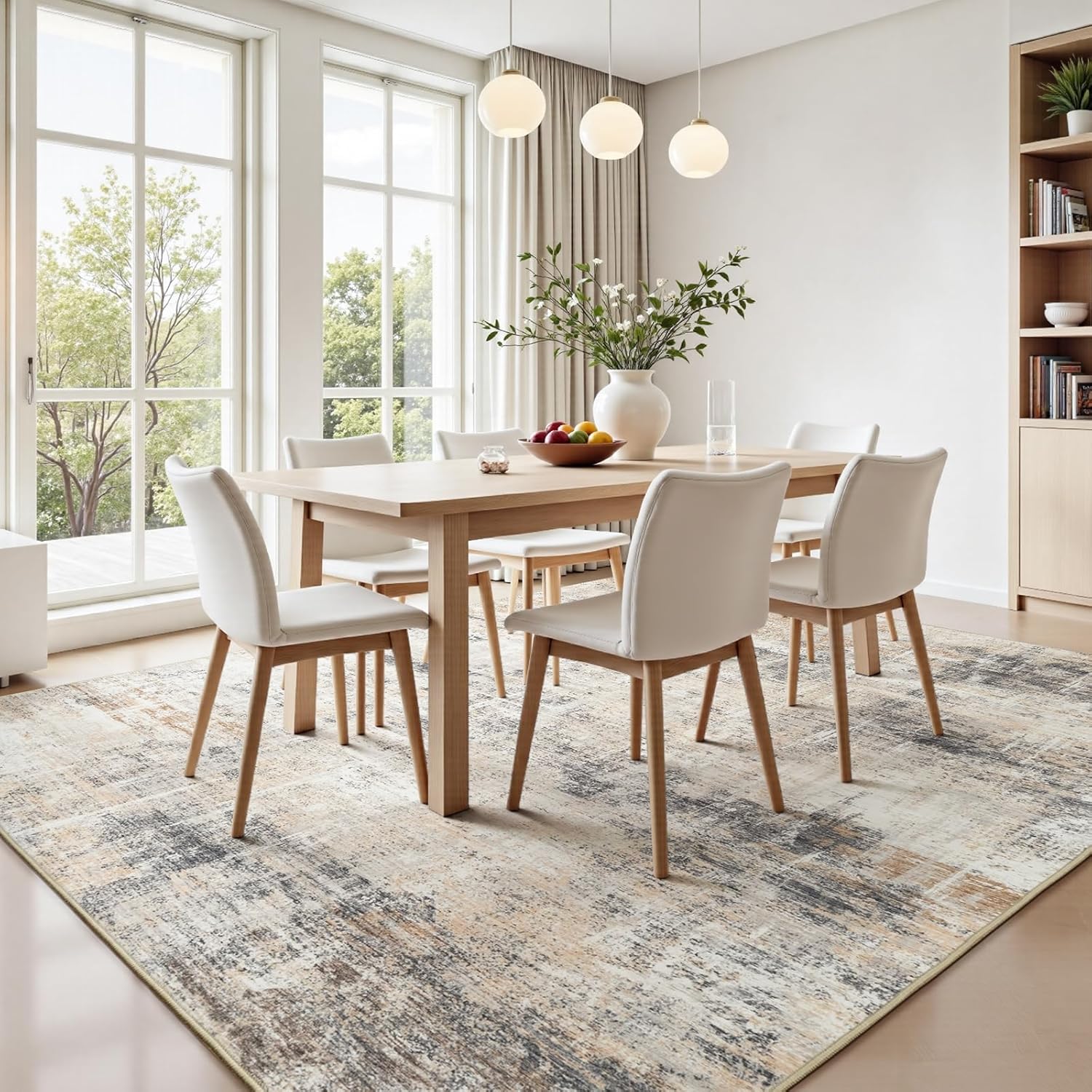 Thumbnail 2 de Lofus 8x10 Area Rug for Living Room (Gold Abstract) with Non-Slip Backing