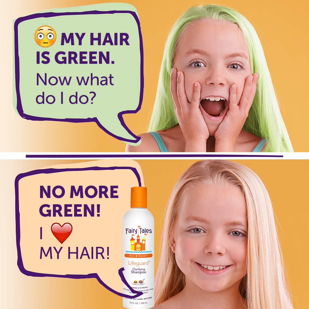Detalle de Fairy Tales Sun & Swim Shampoo & Conditioner Duo for Kids (32oz Each) — Chlorine Removal & Hydration, Citrus Scent