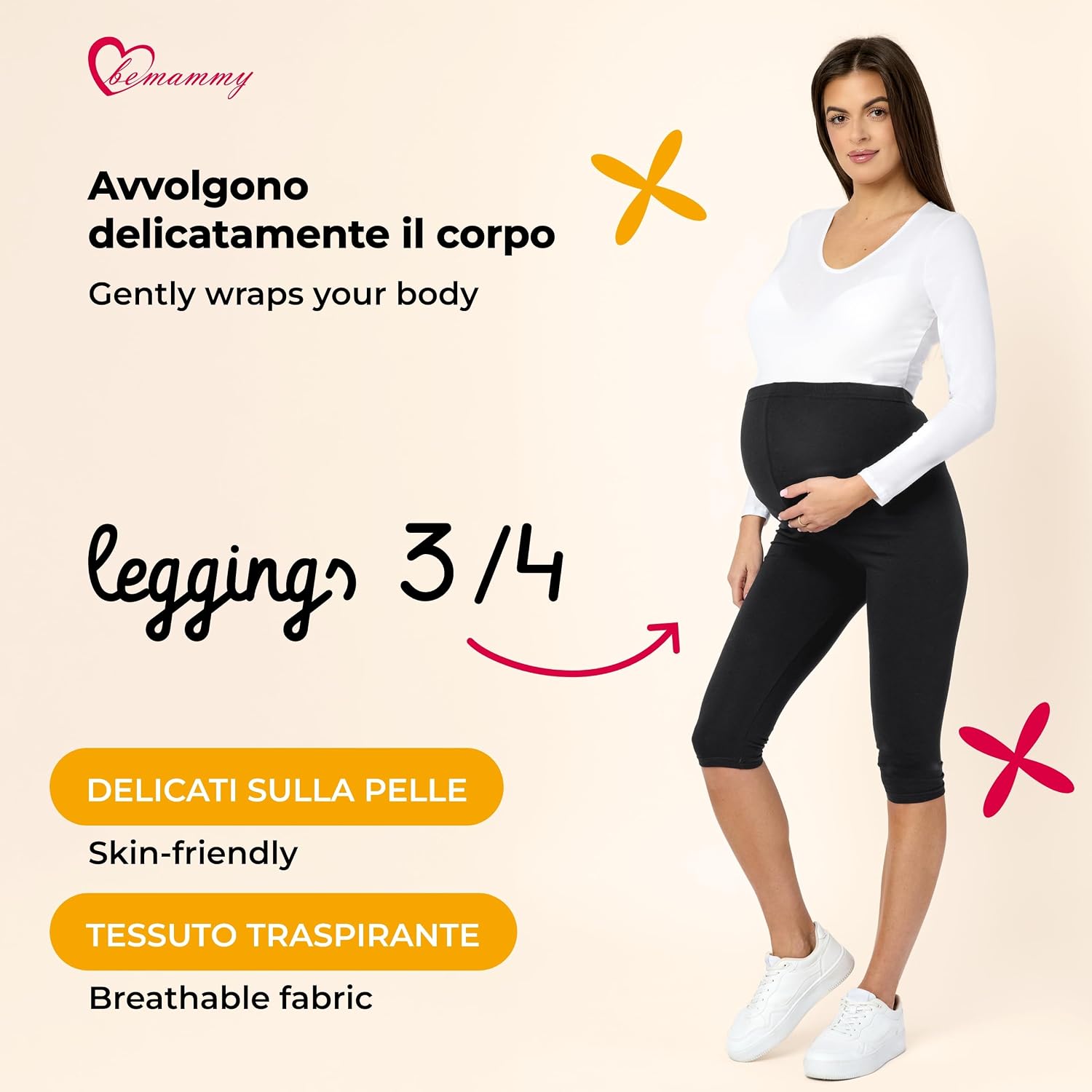 Detalle de Be Mammy Leggings premaman 3/4 BE20-229