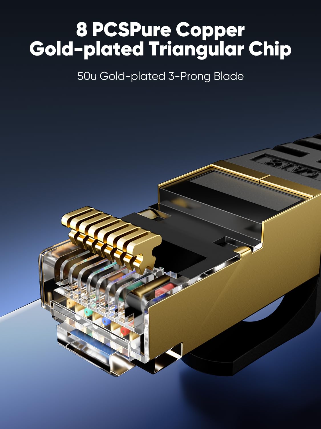 Thumbnail 5 de VOIETOLT Cat 8 Ethernet Cable (15m) – Flat Braided STP RJ45, up to 40Gbps/2000MHz