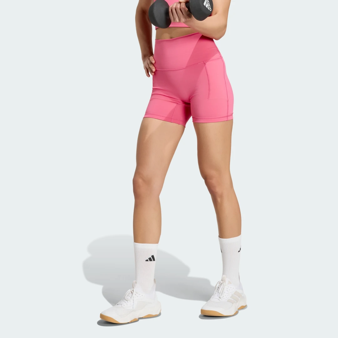 Detalle de Adidas Mallas muy cortas 3 Stripes Studio All Me – color Rosa