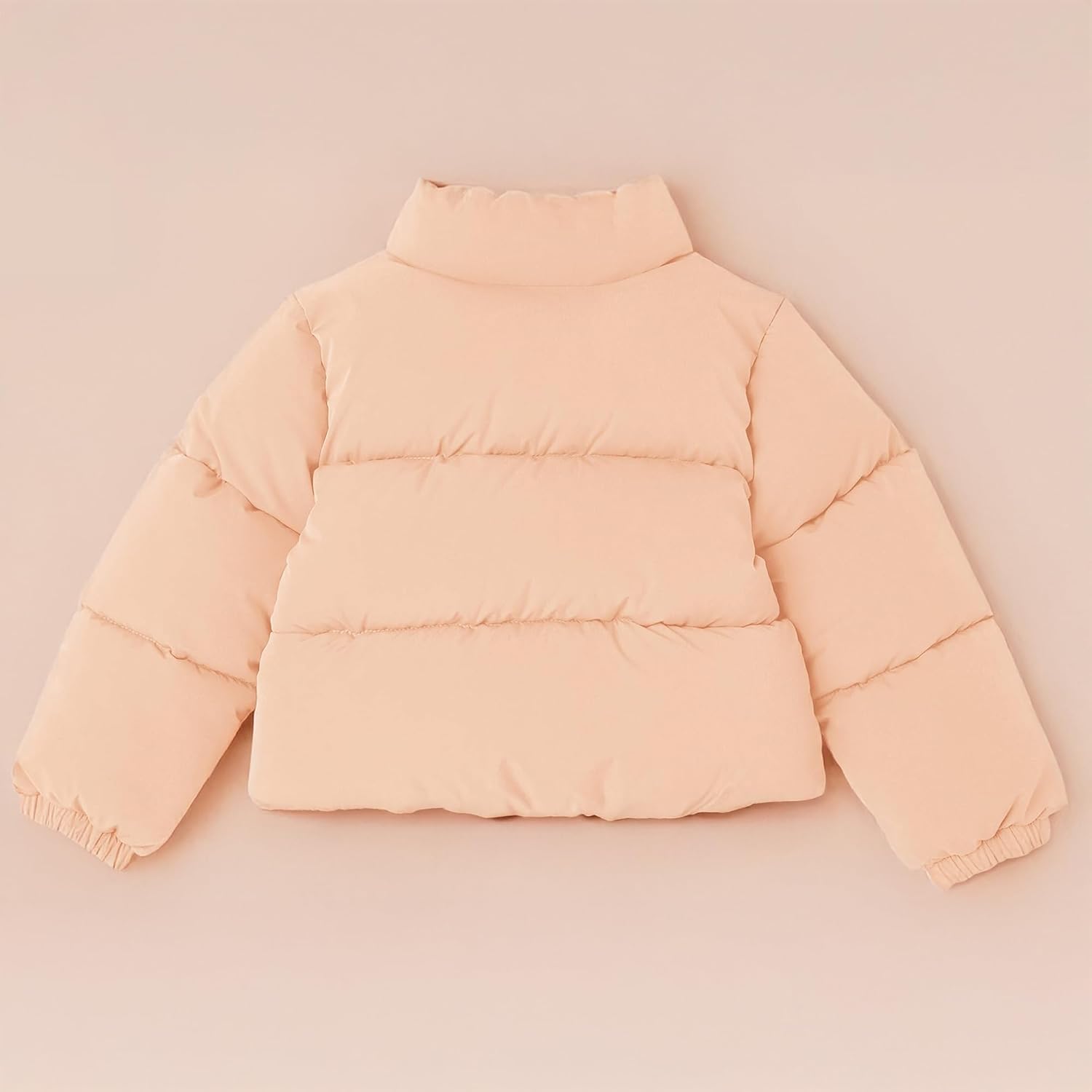 Detalle de Amazon Essentials Girls and Toddlers' Cropped Full-Zip Puffer Jacket (Quilted Matte or Sherpa Fleece)