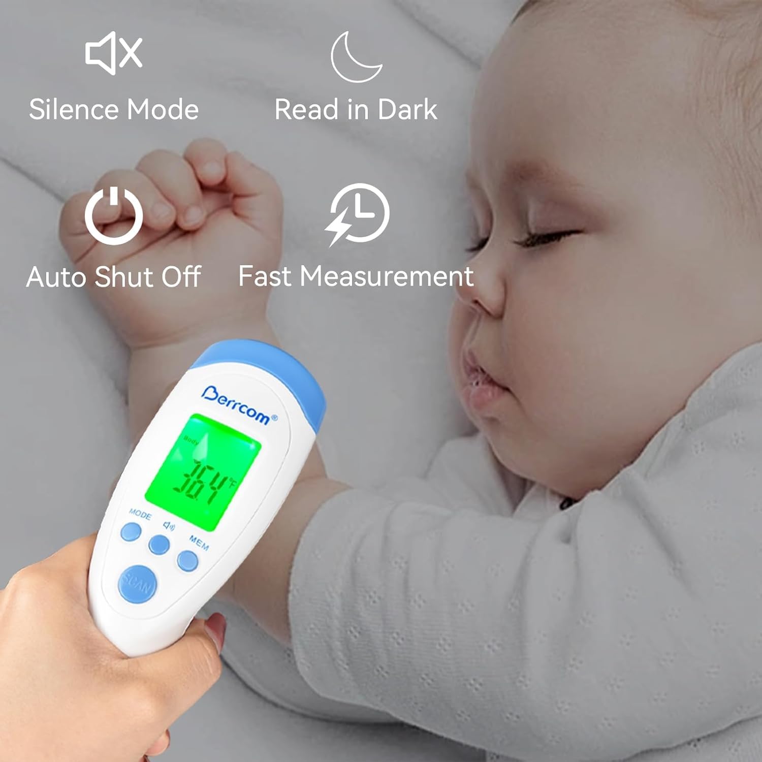 Thumbnail 4 de Berrcom Forehead Thermometer 32‑reading