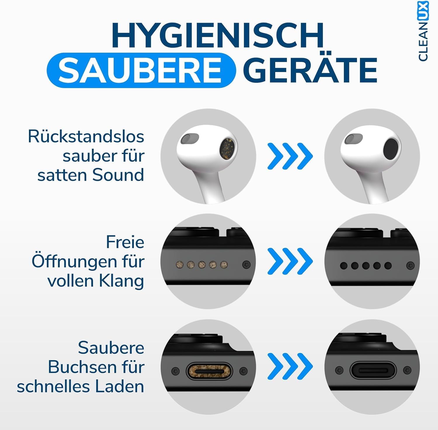 Thumbnail 1 de CLEANUX Reinigungsknete Handy Reinigungsset – iPhone-Zubehör, 60 Reinigungsknete-Portionen, Multifunktionswerkzeug & Mikrofasertuch