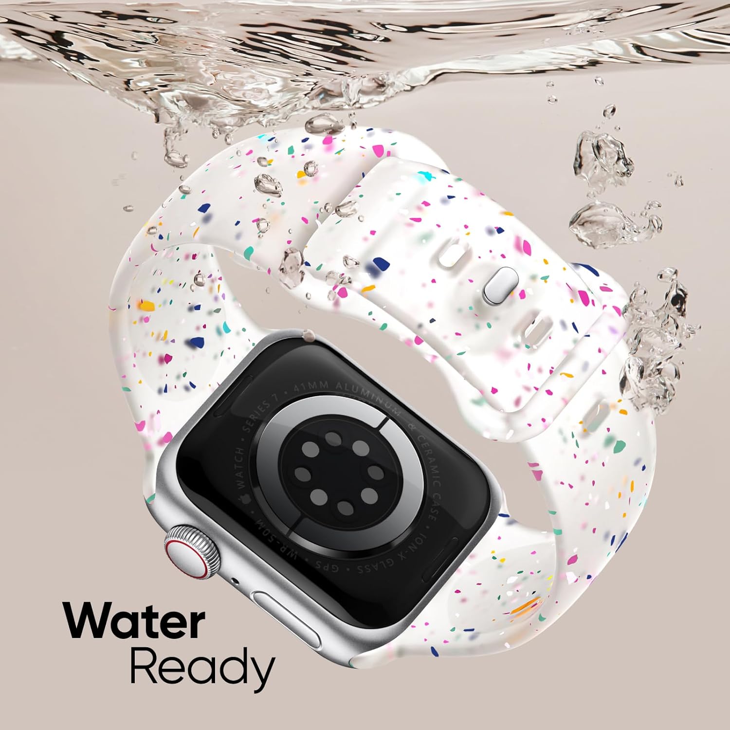 Thumbnail 2 de Superuper Sport Strap for Apple Watch: Recycled Silicone, Speckled Comfort
