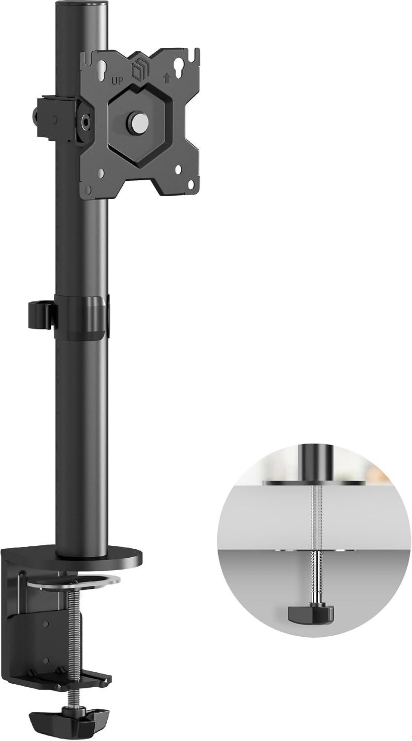 Detalle de ONKRON Supporto monitor da scrivania D101E-B, braccio 13"–34" con carico fino a 8 kg (VESA 75x75/100x100), inclinazione e rotazione