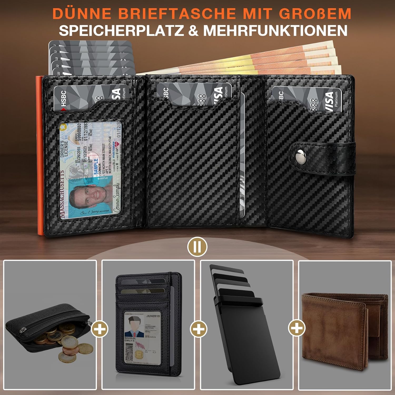 Thumbnail 1 de TENBST Geldbörse 10 Fächer Kartenetui 👛