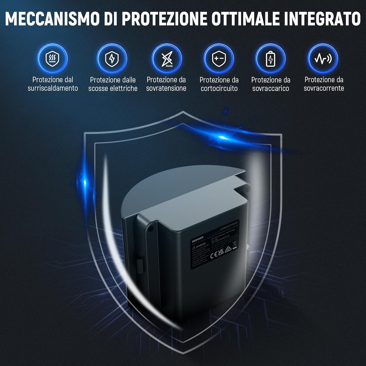 Thumbnail 4 de NEEWER Kit batteria fittizia per flash stroboscopico Q300 (con alimentatore AC, spina EU) NT-Q300