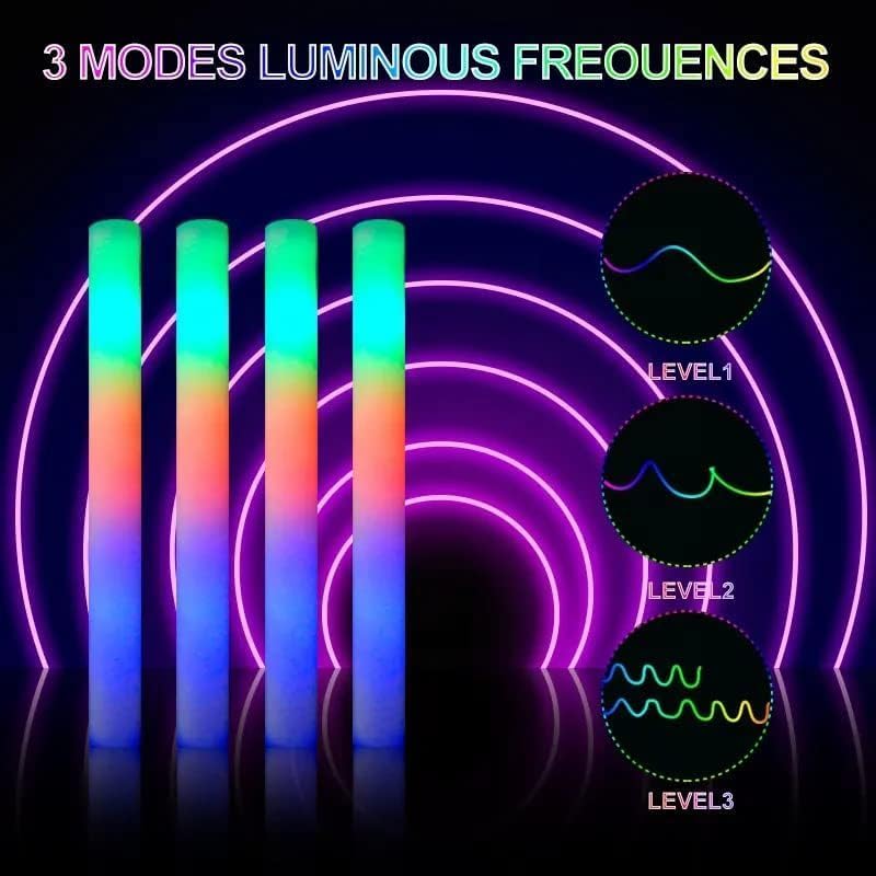 Thumbnail 1 de 50PCS LED Foam Glow Sticks Bulk — Party Favors 🎉