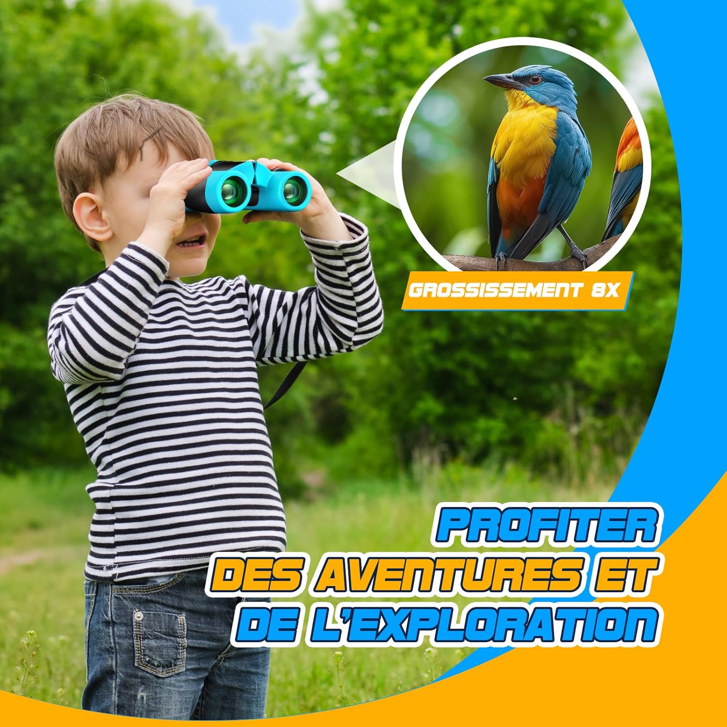 Thumbnail 1 de Anginne Jumelles enfants 8x21 avec guide d’oiseaux – Jumelles jouet 3 à 12 ans