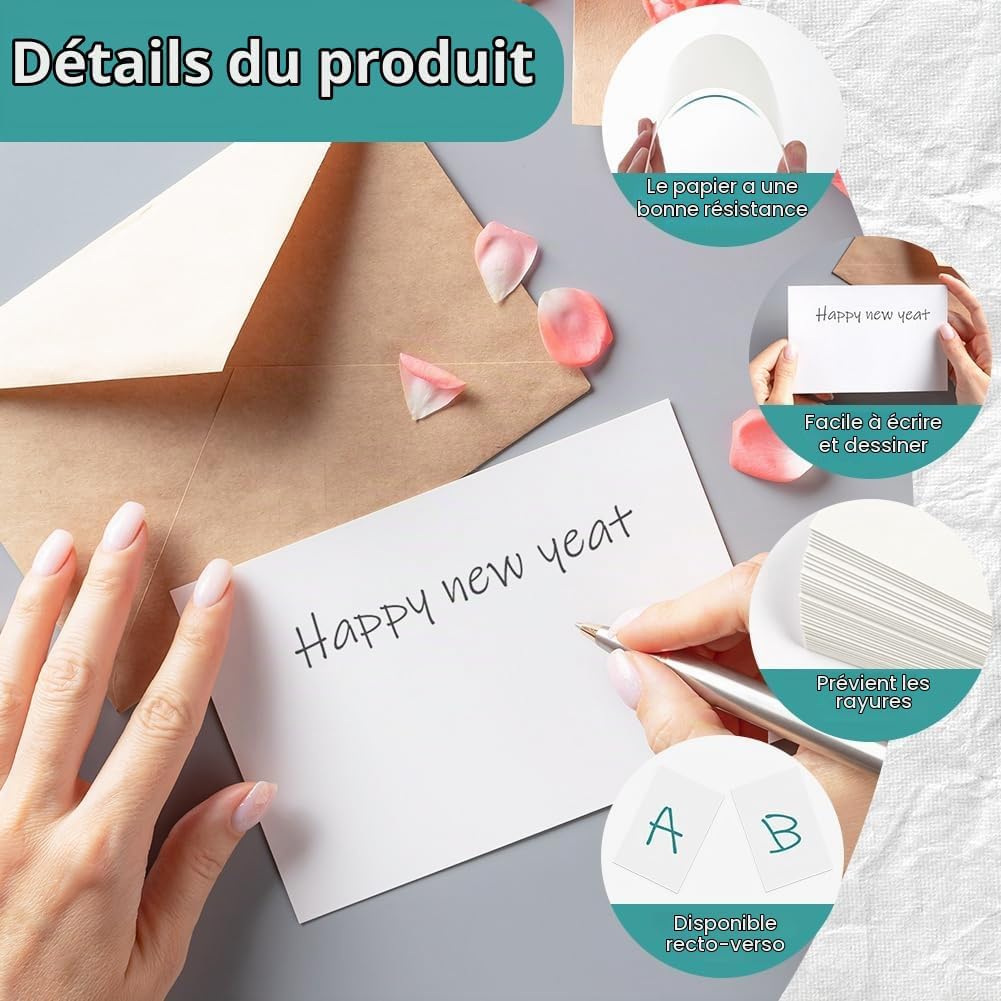 Detalle de OFFCUP blanco ansichtkaarten, 300 g/m², 10 x 15 cm, dubbelzijdig en 108 stuks