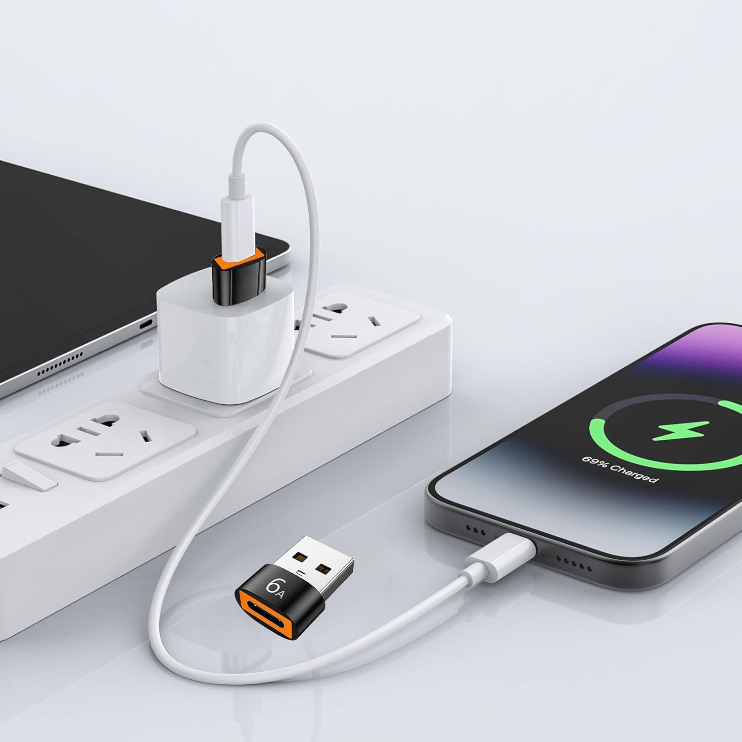Detalle de 10-Pack USB-C to USB Adapter (USB 3.1) & USB-C Charger Cable Adapters, 10Gbps/120W