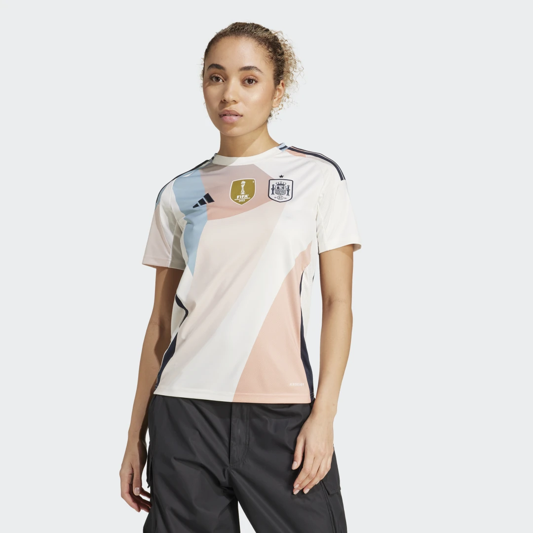 Detalle de Camiseta segunda equipación selección femenina España 25 de Adidas (Blanco)
