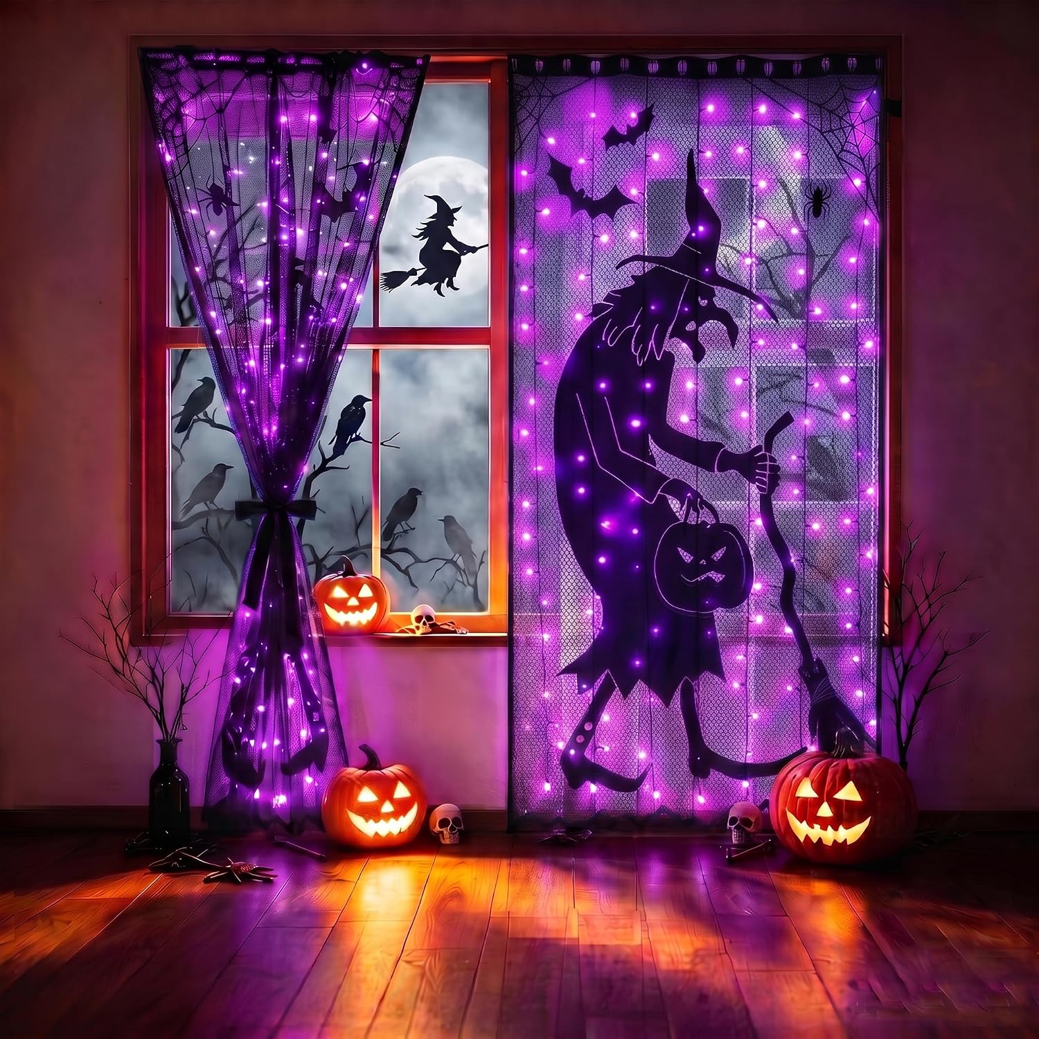 Thumbnail 6 de Zeiliuled LED08230140 Purple Witch Curtain Lights, 140 LEDs, 8 Modes