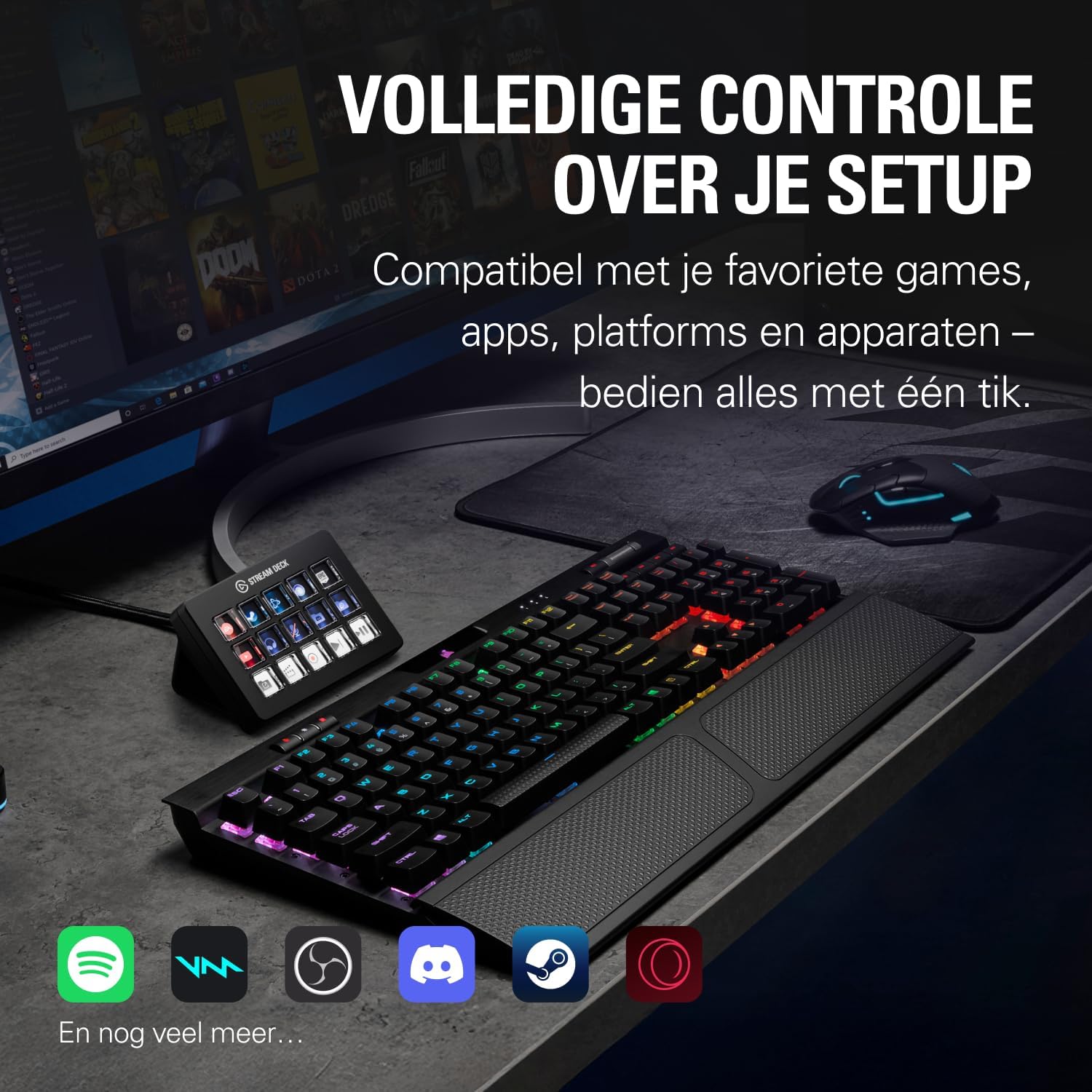 Thumbnail 1 de Elgato Stream Deck Scissor Keys workflowcontroller met programmeerbare toetsen en USB-C