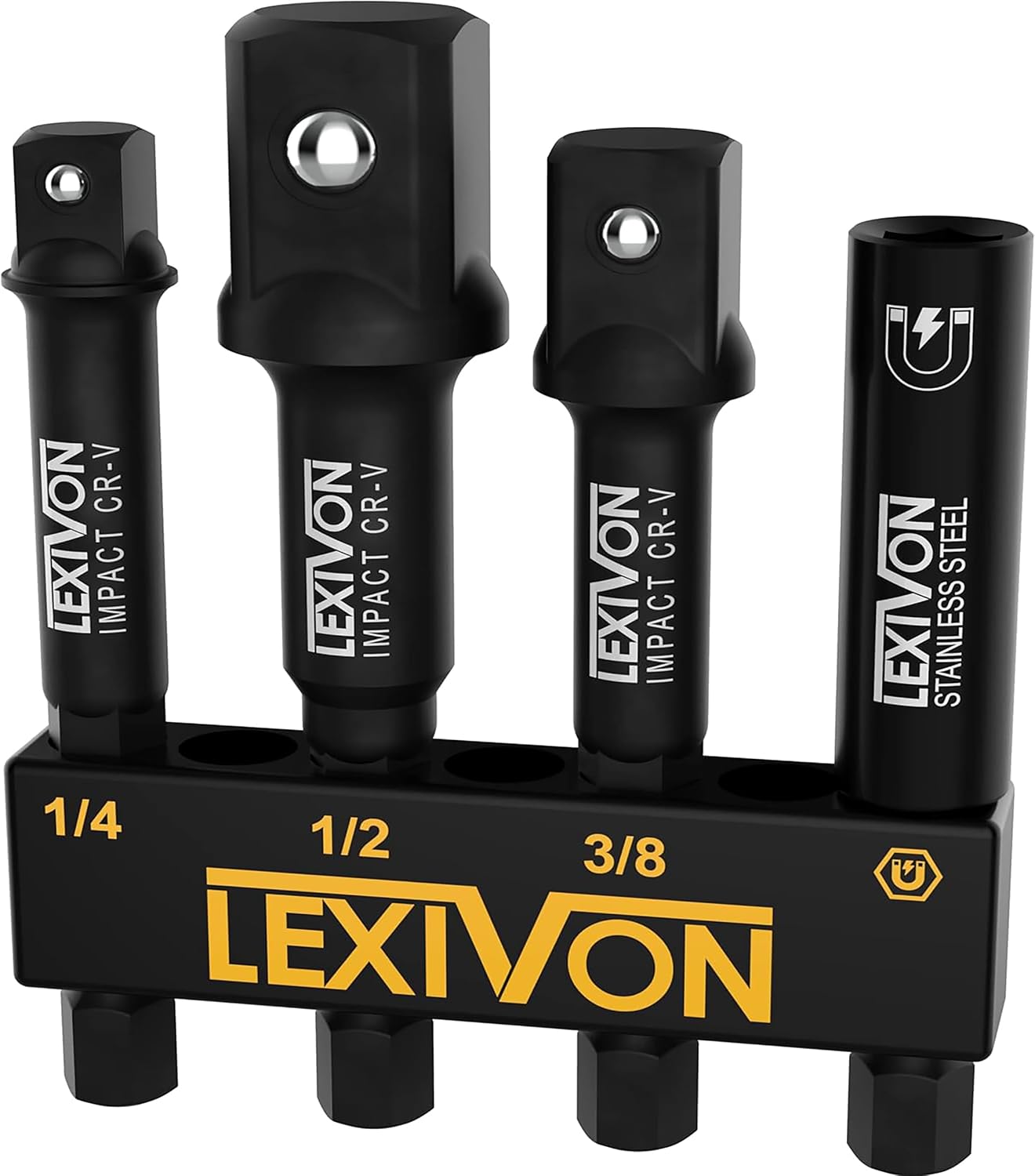 Thumbnail 5 de LEXIVON Set di adattatori a bussola con punte per avvitatore a impulsi LX-105, 6 pz, attacchi 6,35 / 9,5 / 12,7 mm