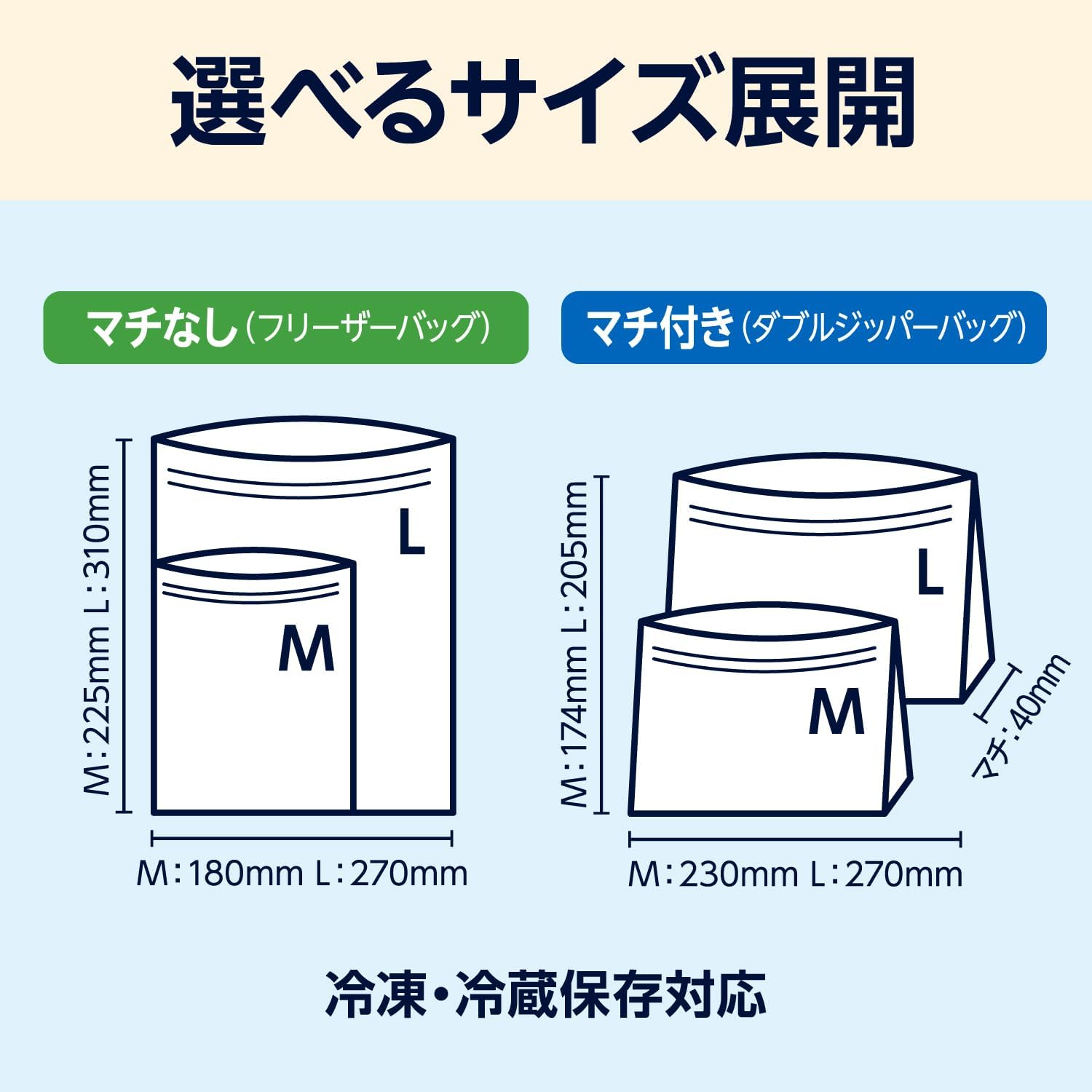 Thumbnail 2 de by Amazon Kuras ダブルジッパーバッグ Mサイズ 食品保存袋 130枚・マチ付き
