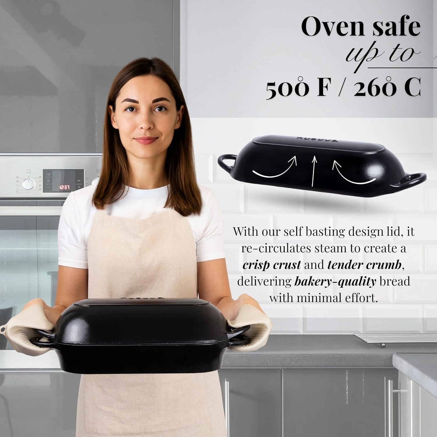 Thumbnail 2 de Nuovva Enamelled Cast Iron Bread Loaf Pot: A Practical Dutch Oven for Sourdough and Beyond