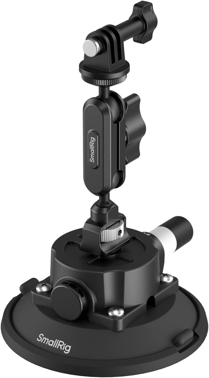 Detalle de SMALLRIG Support ventouse 4,5" avec Bras articulé à rotule – compatible action cam (DJI Osmo Action, Insta360, GoPro)