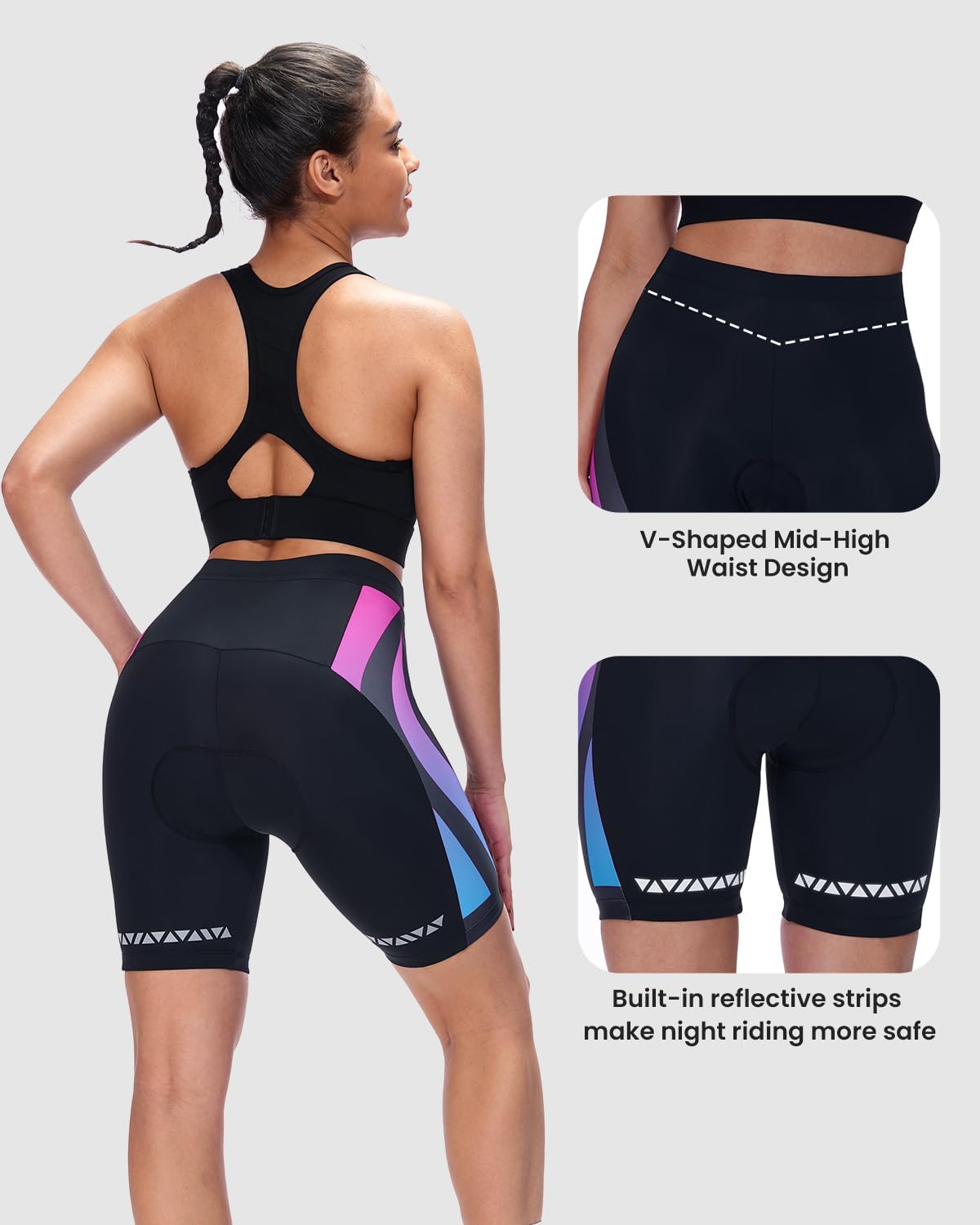 Thumbnail 5 de Sportneer Padded Cycling Shorts for Women: 4D Cushion, Breathable and Anti-Slip
