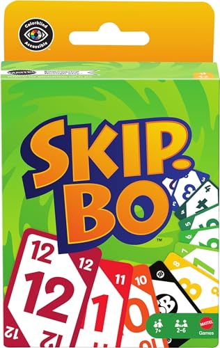Detalle de Skip-Bo Kartenspiel von Mattel Games – ab 7 Jahren, 2–6 Spieler