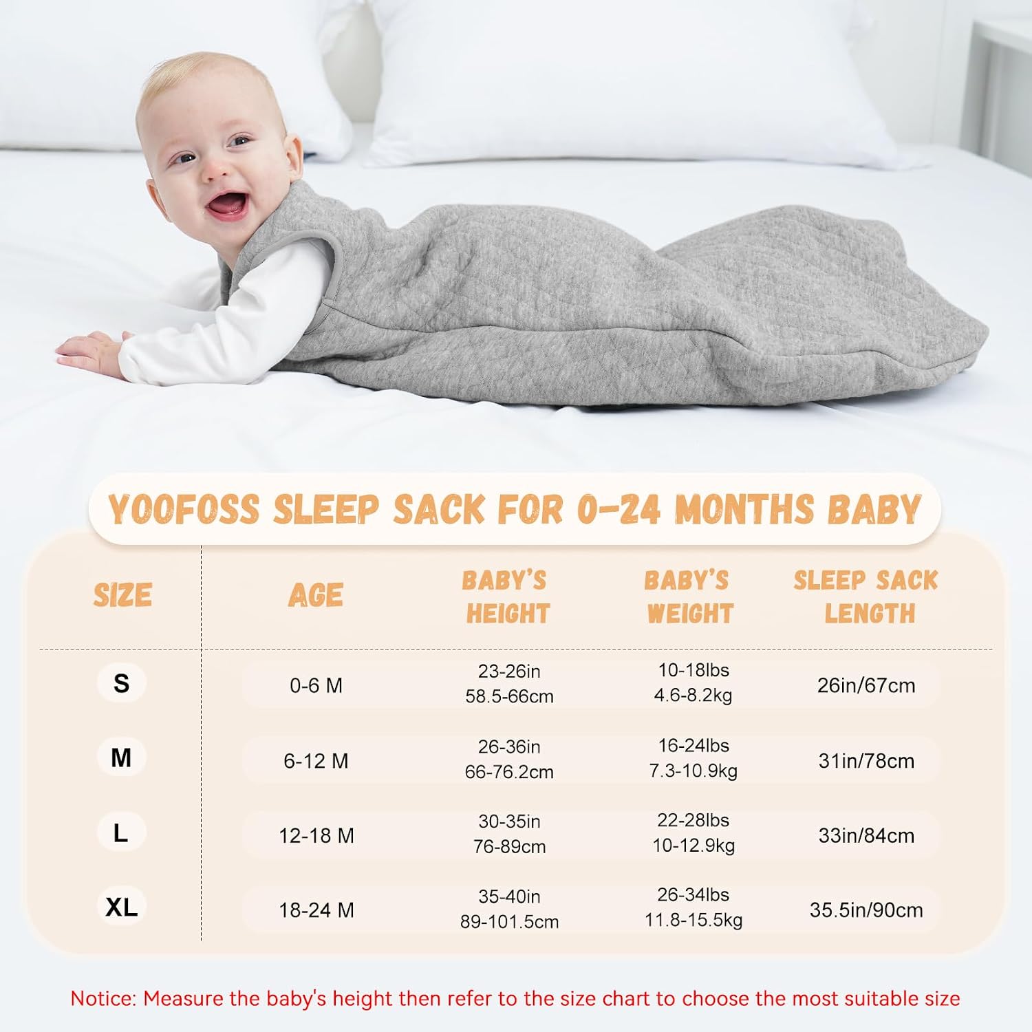 Thumbnail 4 de Yoofoss Schlafsack 2,5 Tog für Neugeborene