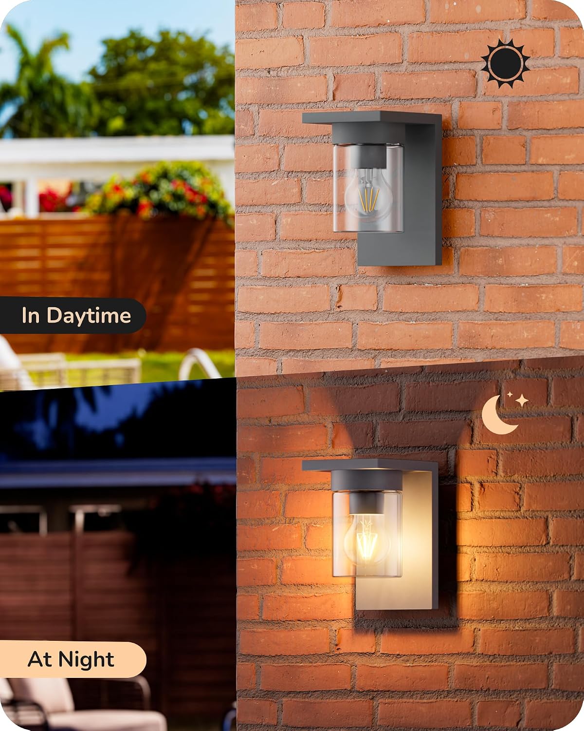 Thumbnail 3 de EDISHINE Vintage Outdoor Wall Lantern Light (IP44) with E27 Socket in Anthracite
