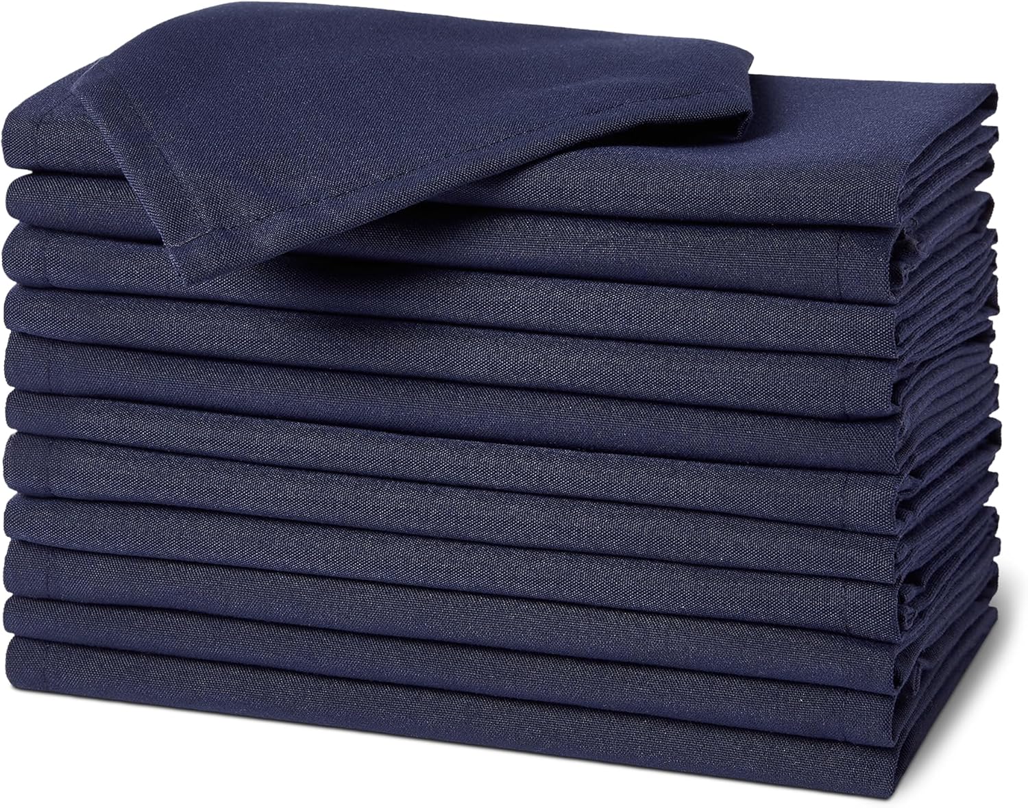 Amazon Basics Reusable Stain and Wrinkle Resistant Cloth Napkins, 43 x 43 cm (Set of 12) — Blue