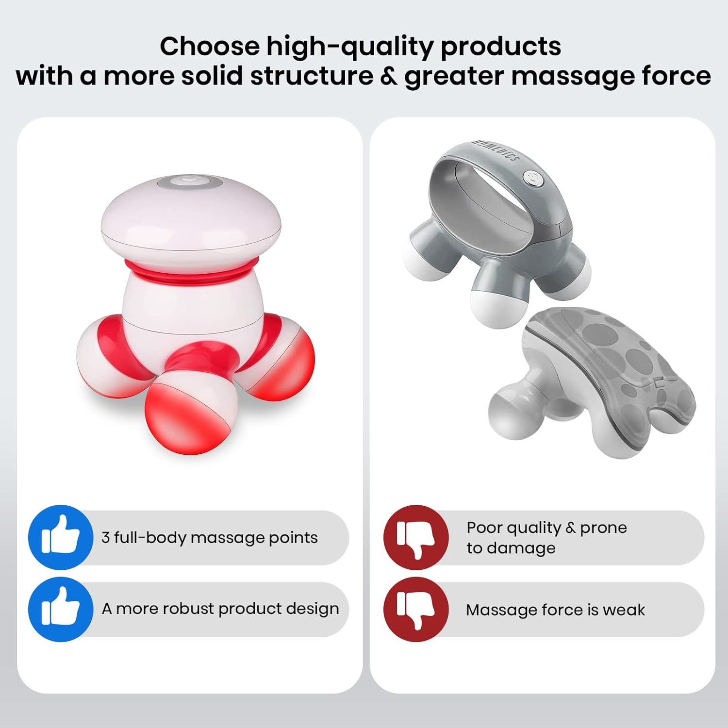 Detalle de Mini Cordless Massager 3AAA – Handheld percussion device 💆