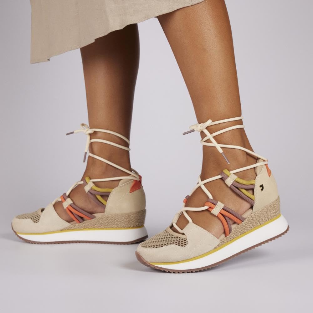 Detalle de Sneakers Ouvertes Beige DE Type Espadrille À Talon COMPENSÉ pour Femme IONA par Gioseppo