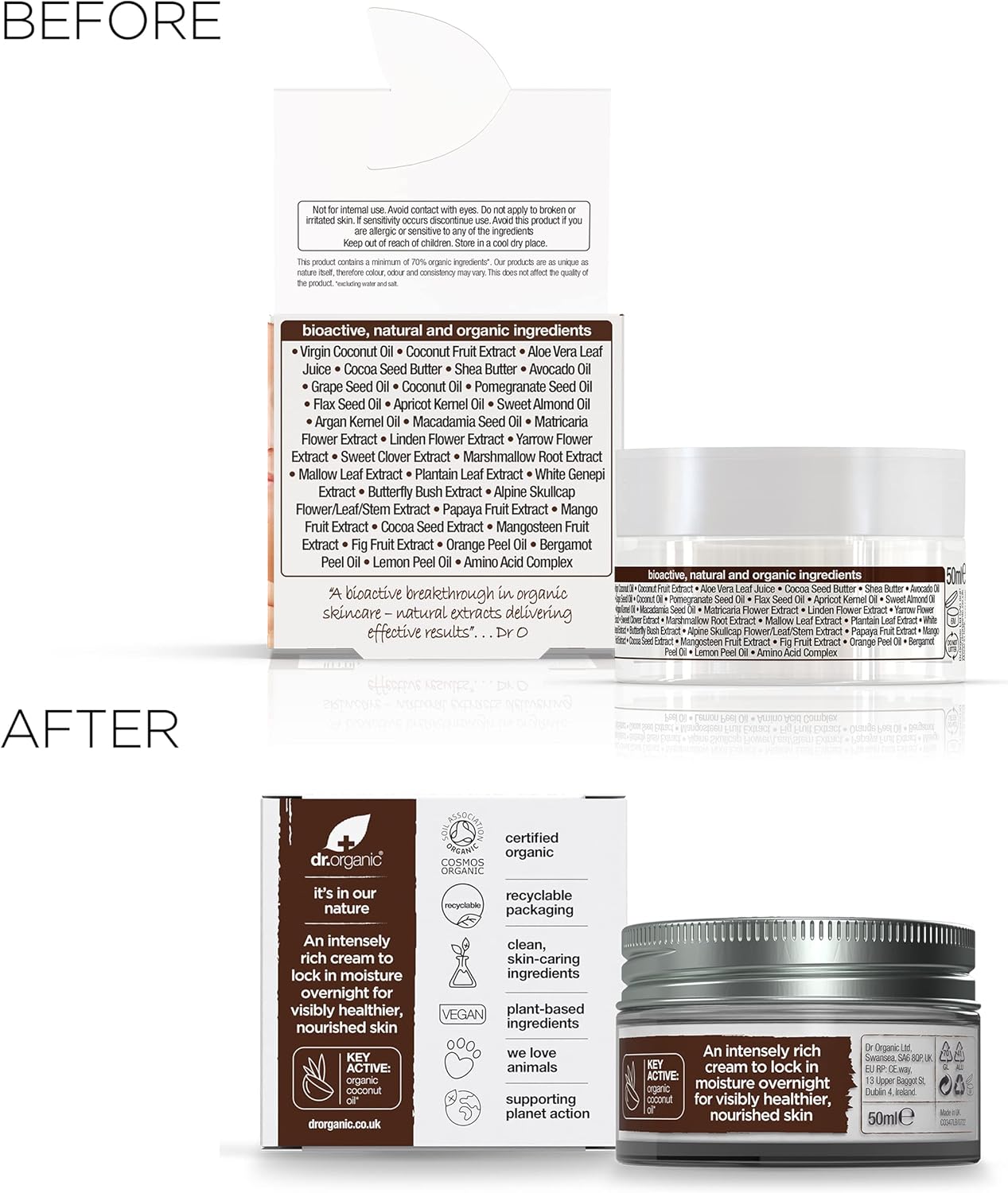 Thumbnail 10 de Dr. Organic Crema Noche Coco Orgánico 50 ml 🌙