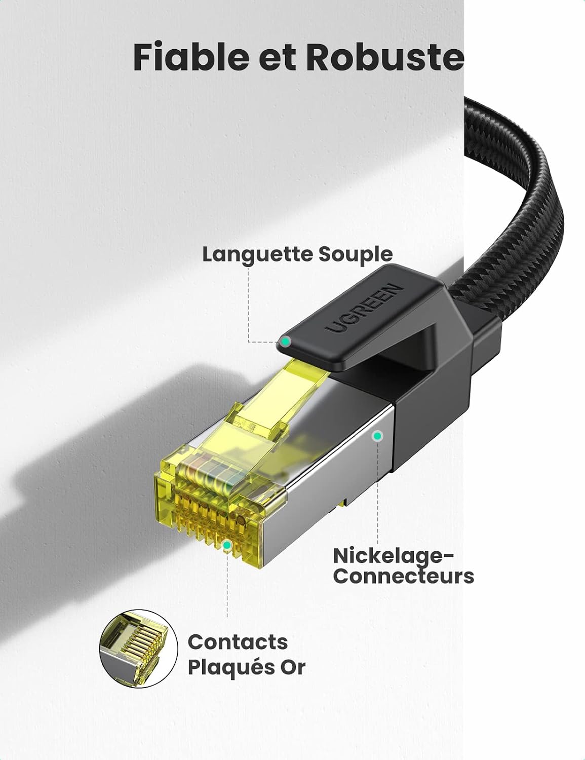 Detalle 1 de UGREEN Cat 7 Ethernet plat 15 m