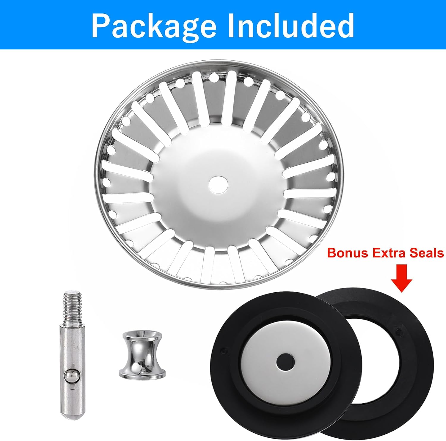 Thumbnail 6 de Stainless Steel Kitchen Sink Bowl Strainer and Plug – 84mm