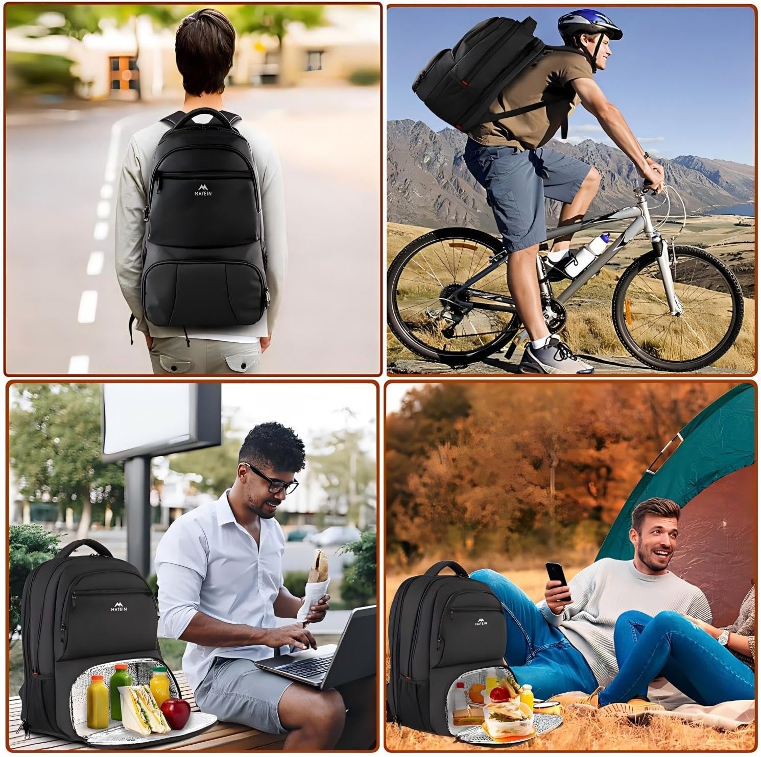 Thumbnail 6 de MATEIN 17-Inch Lunch Backpack, Water-Resistant with Insulated Compartment
